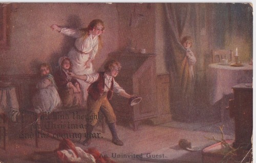 Postcard 1911 an uninvited - an,