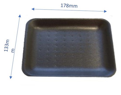Black polystyrene trays - polystyrene, d2