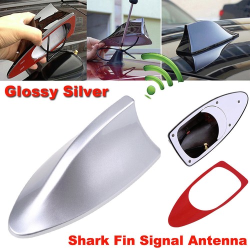 Silver car shark - shark, antenna