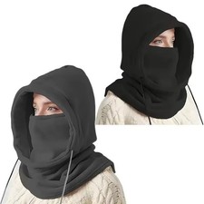 Unisex Winter Balaclava Knit Hood Windproof Face Mask Drawstring Motorcycle Cap