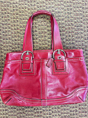 Coach red large tote - bag, zip