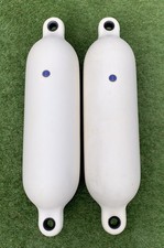Two Anchor Marine Boat Barge Double Ended Side Fender Bouys 80 x 18 White Pair