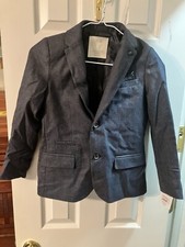 Zara Boys Dark Navy Blue Blazer Size 8 New