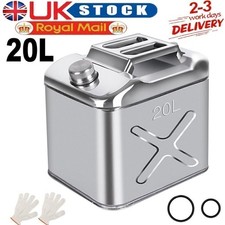 20L Stainless Steel Petrol Can Metal Jerry Can Fuel Tank Diesel Container UK