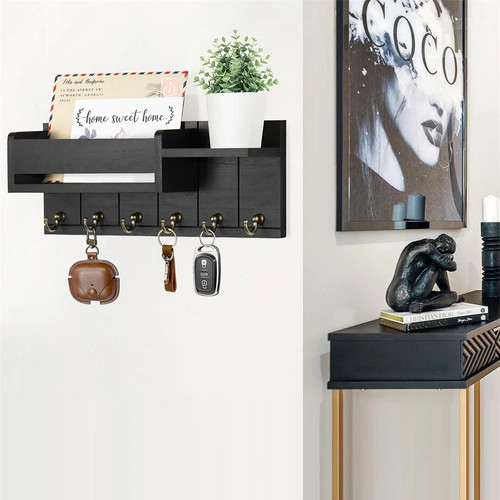 Wood key holder with - key,