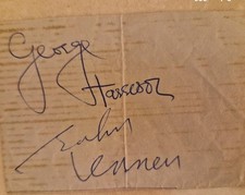 JOHN LENNON AND GEORGE HARRISON  ORIGINAL AUTOGRAPH. BEATLES . 1963/5