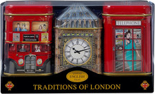 Traditions of London Mini Tin Tea Set 3 Pack W/ English Breakfast 65G