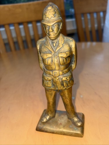 Vintage brass police man - brass,