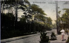 1909 Manor Road Bournemouth Vintage Colour Image Picture Postcard Dorset