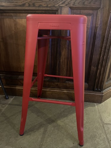 Red tolix bar stool - tolix,