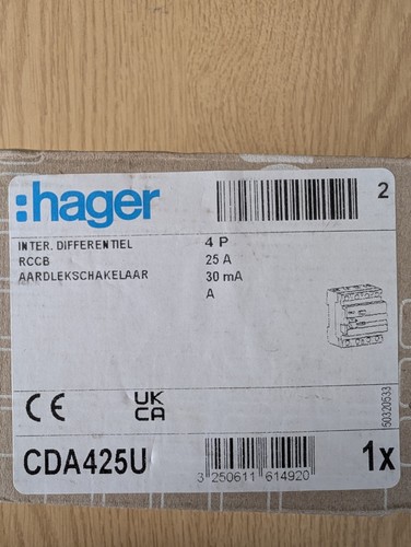 Hager amp 30ma - 🆕, four