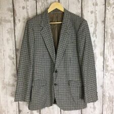 CROMBIE Men's Blazer Jacket 40R Dogtooth Pure New Lambswool Country Made in UK
