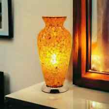 Vase Table Desk Bedside Lamp Mosaic Glass Vase Lamp Brown Flower Electric New