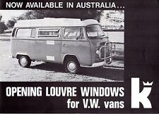 Volkswagen Transporter Opening Louvre Window Australian Market Foldout Brochure 