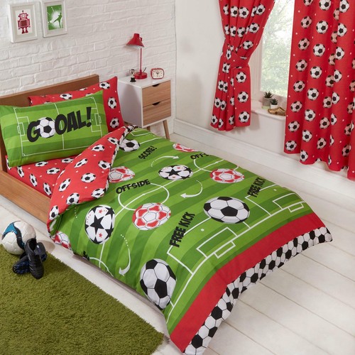 Football red single duvet - football,