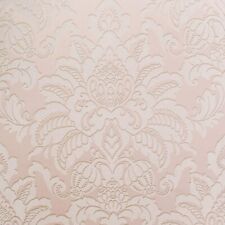Arthouse Glistening Blush Wallpaper Damask Textured Glitter Pink Embossed