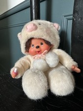 RARE Animal Dress Series Monchichi "Pig" Plush Doll 2015 Japan Sekiguchi Kawaii