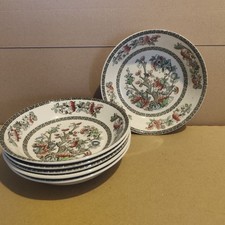6 x Vintage Johnson Bros Indian Tree Pasta Bowls