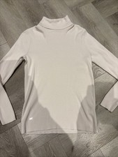 Ladies Ivory Ralph Lauren Ribbed Polo Neck Sweater Jumper Large Cream