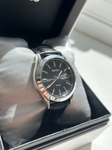 Seiko black solar - seiko, watch-