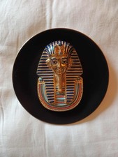 Osiris Porcelain Plate of Tutankhamen 22 Karat Gold Hallmark Mask Excellent Con