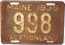 Antique/ Vintage 1939 Maine #