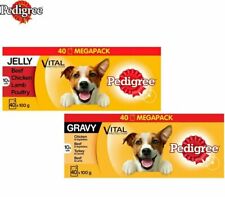 New 40 x Pedigree Dog Food Pouches Mixed Selection in Gravy Or Jelly Mega 100g