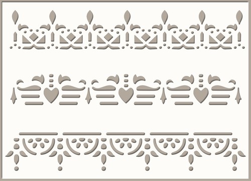 Border stencil lace wedding - stencil,