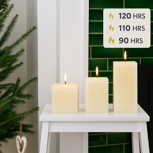 Vanilla pillar candle square - candle,