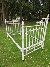 Unusual French Antigue Brass& Cast Iron Single Bed Frame