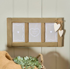 Triple Wooden Hanging Heart