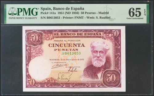 Pesetas december 1951 - december, 31,