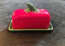 Ceramic Strawberry Butter Dish