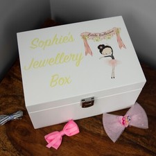 Personalised Children's Ballerina Jewellery Keepsake Box 