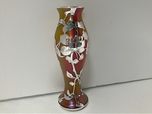 Silver overlay vase - , loetz