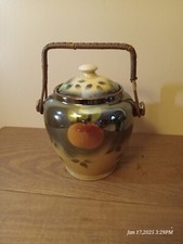 Antique lusterware biscuit jar - lusterware,