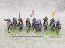 28mm Medieval Hundred Years War MOUNTED KNIGHTS x9 Well Painted Perry 33683
