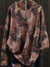 Patterned Chunky Knit Sweater for Women - All-Season, Round Neck UK CutyQ