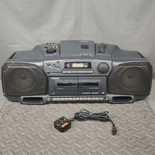 Philips AZ8304 55W Boombox Stereo Radio Dual Tape CD Player Ghetto Blaster