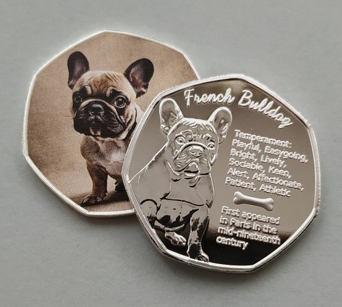 French bulldog silver plated - french,