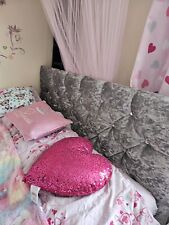 Silver headboard for double bed with diamantes