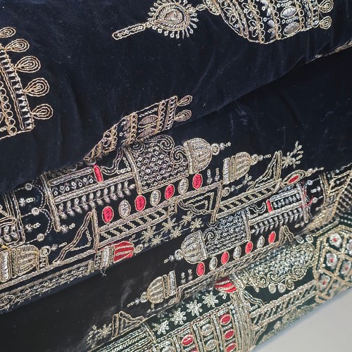 Velvet gold zari embroidery - velvet,
