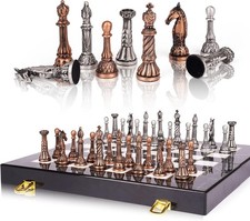 Retro Metal Chess Set for