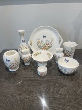 9 X Aynsley Cottage Garden Vases, Plate & Dishes, in very good condition 