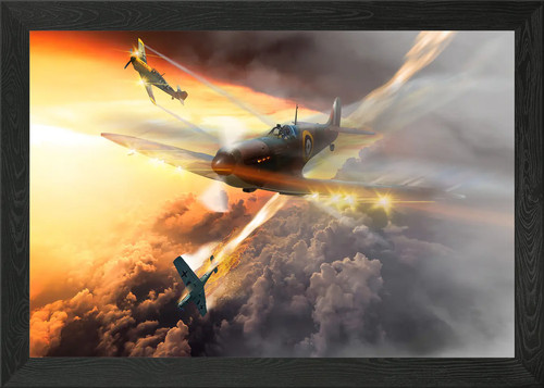 Spitfire dogfight framed wall - spitfire,