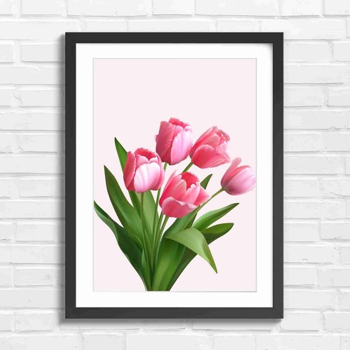 Delicate pink tulips bloom - delicate,
