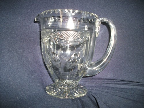 Heavy crystal cut - glass, jug