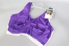 Bali Womens Comfort Revolution Crop Top 2 Pack Grape Radiance/White Lace Large