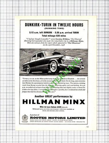 Hillman minx car gordon - minx,