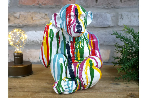Multi color paint drip monkey - paint,